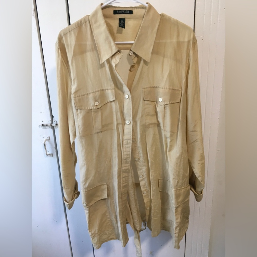 Ralph Lauren Beige Silk-Blend Shirt